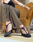 Impiria Black decoletè t-bar in nappa nera tacco 8 artigianale marchigiano