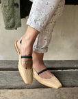 Setter Nude ballerina chanel in pelle beige artigianale marchigiana