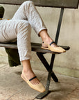 Setter Nude ballerina chanel in pelle beige artigianale marchigiana