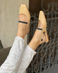 Setter Nude ballerina chanel in pelle beige artigianale marchigiana