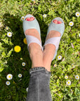 Carioca Polvere sandalo in pelle aperto color polvere tacco 7.5 artigianale toscana