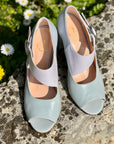 Carioca Polvere sandalo in pelle aperto color polvere tacco 7.5 artigianale toscana