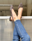 Jet Leo ballerina chanel in tessuto stampato con tacco 2 cm. artigianale pugliese