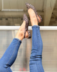 Jet Leo ballerina chanel in tessuto stampato con tacco 2 cm. artigianale pugliese
