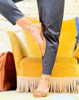 Hook Ottone sandalo con tamaia intrecciata kitten heel 3.5cm artigianale marchigiana