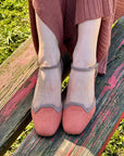 Degas Baby decollete con tacco 6 cm aperta ai lati in camoscio rosa Lagattaconglistivali