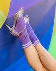 Lanai Glitter sandalo t bar open toe con tacco in glitter rosa e nappa  artigianale