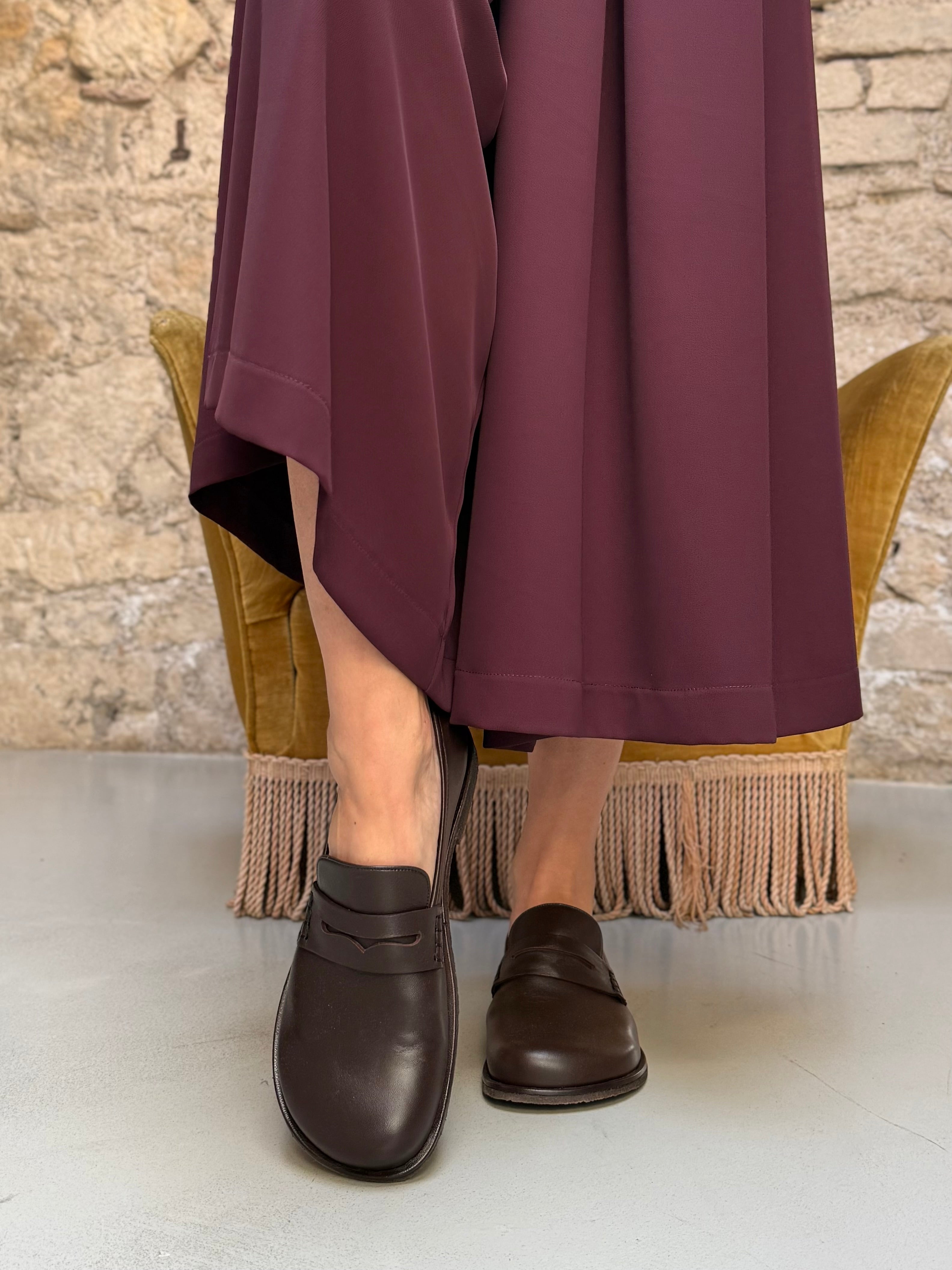 Image of Walk Brown mocassino in nappa marrone lav. artigianale Lagattaconglistivali