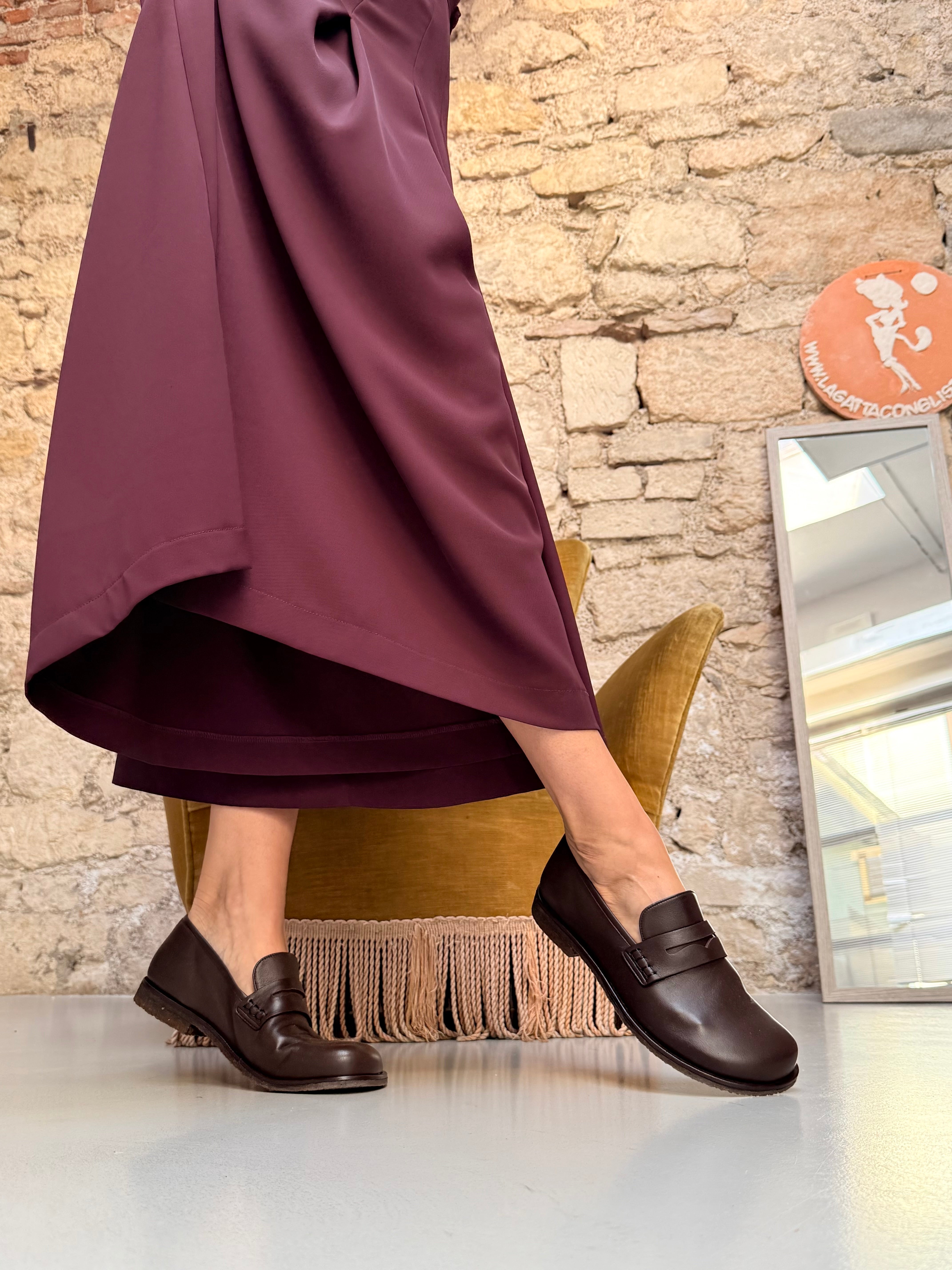 Image of Walk Brown mocassino in nappa marrone lav. artigianale Lagattaconglistivali