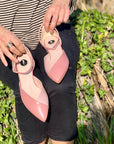 Yoyo Pink ballerina a punta asimmetrica con cinturino in nappa artigianale