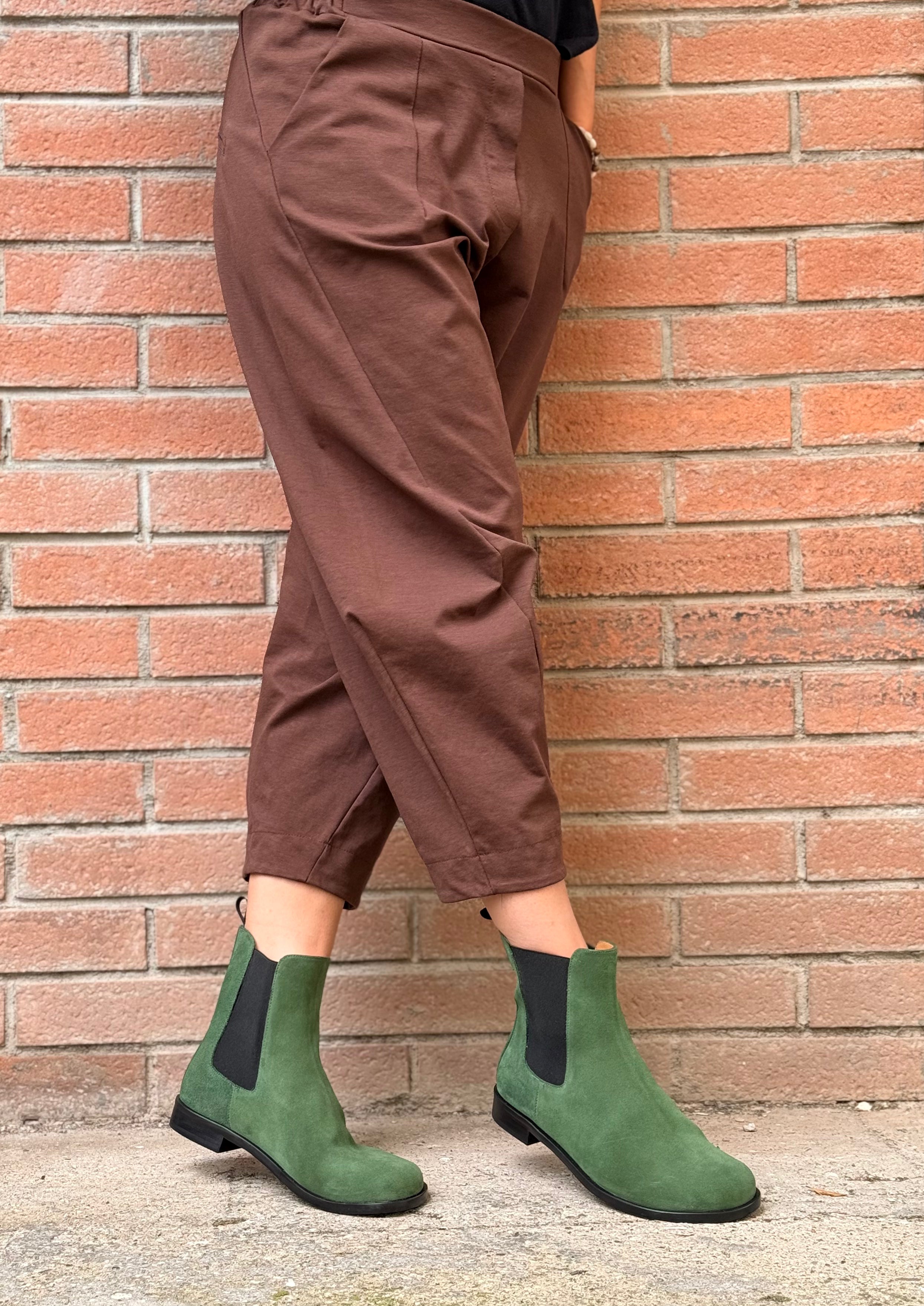 Sugar Green stivaletto beatles in camoscio verde menta artigianale