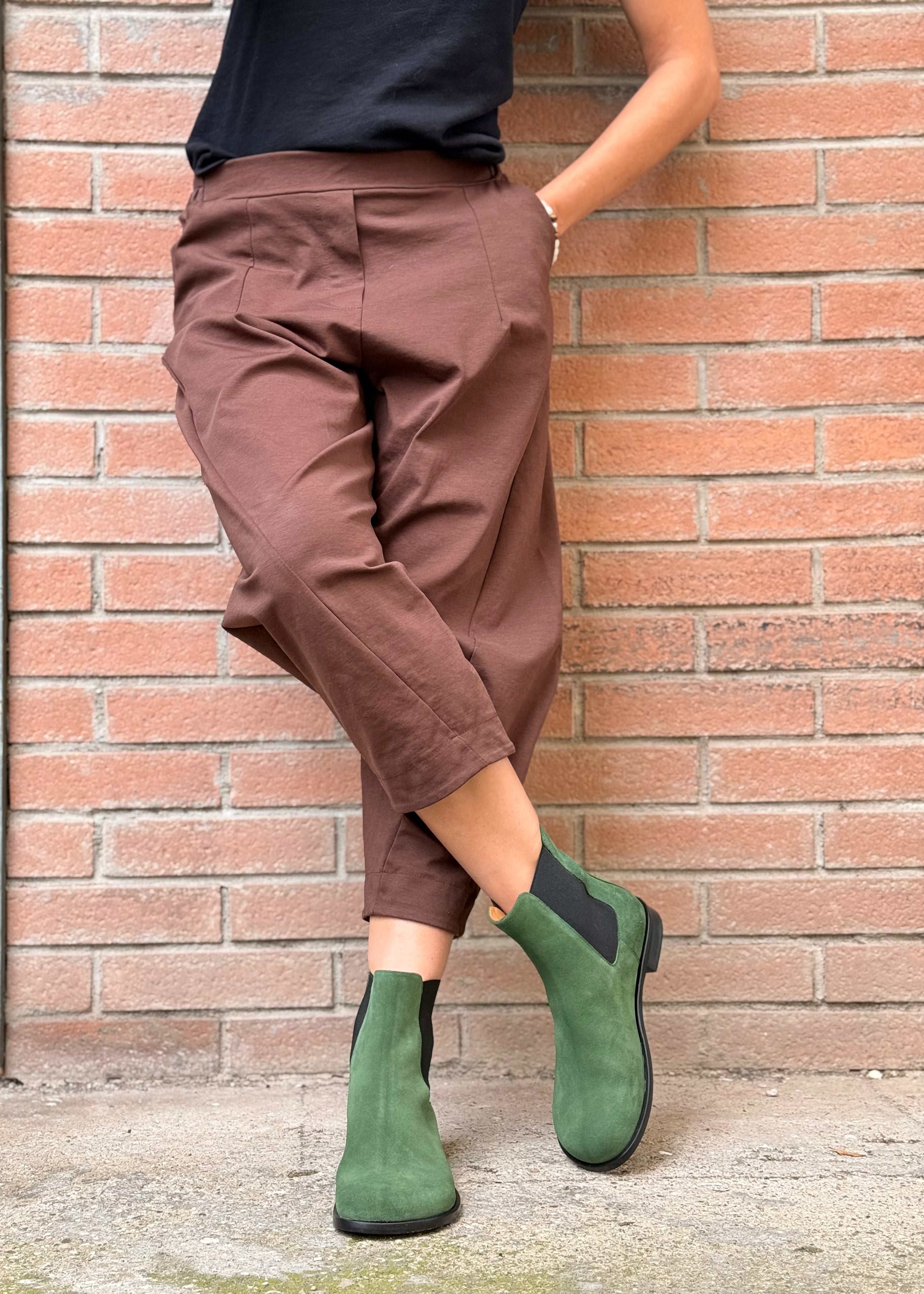 Sugar Green stivaletto beatles in camoscio verde menta artigianale