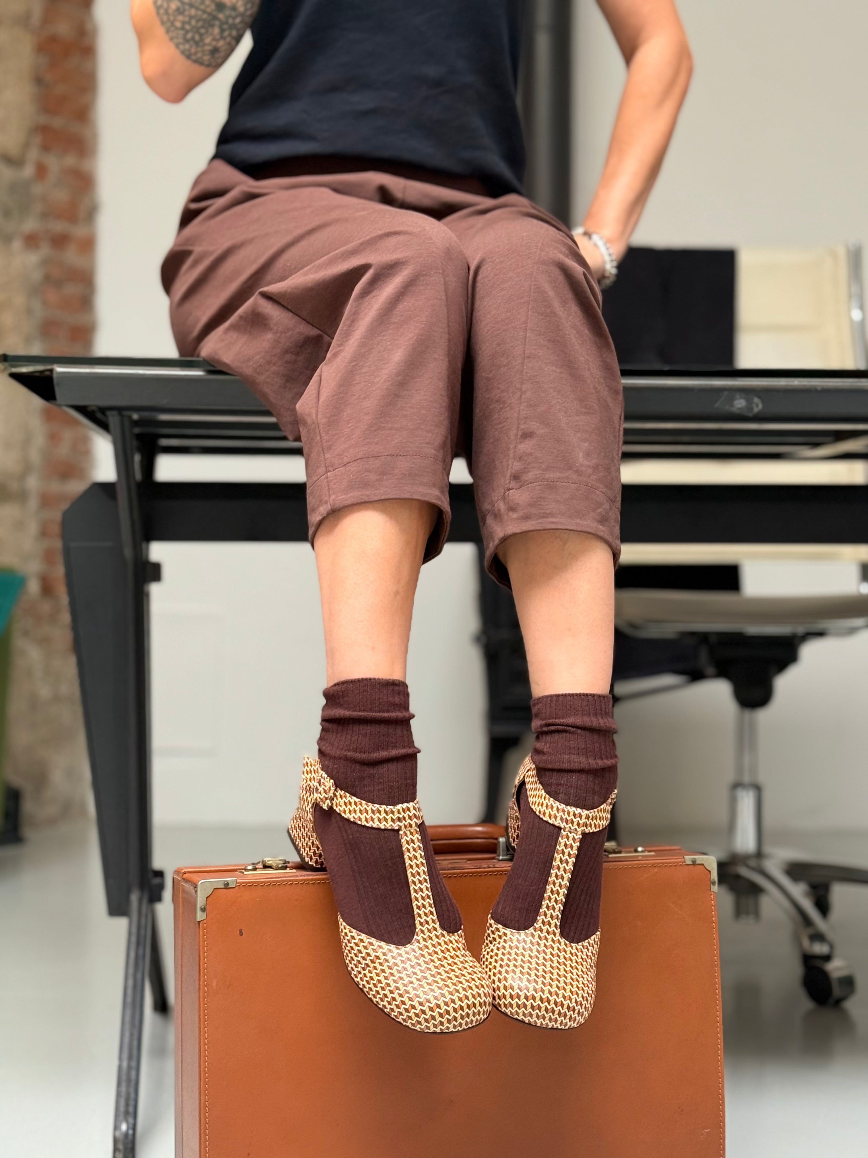 Image of Laos Kubic decollete t-bar in pelle stampata multicolore tacco 3.5cm t-bar lagattaconglistivali