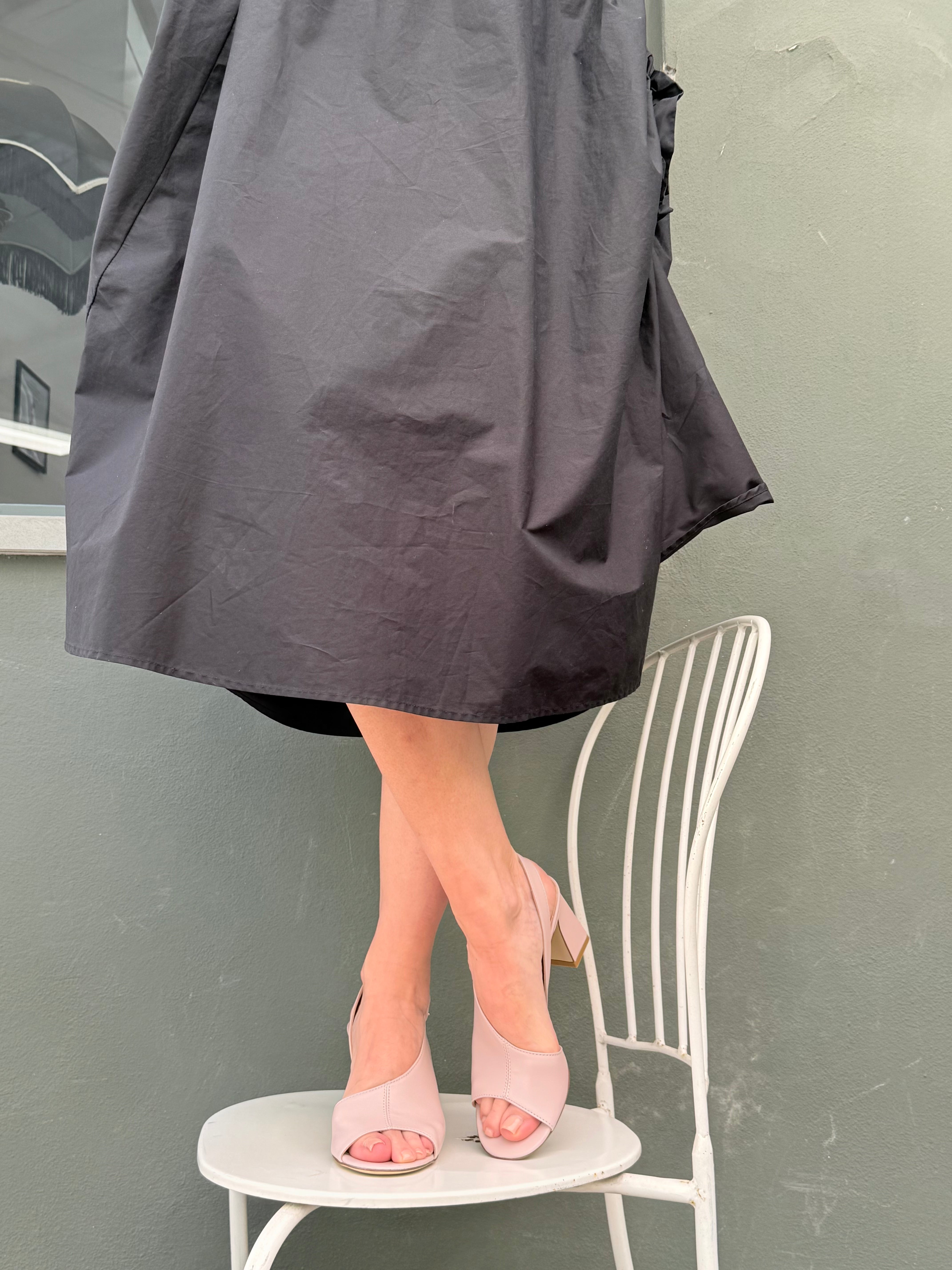 Image of Vinny Cipria sandalo open toe chanel in nappa cipria tacco 8cm artigianale marchigiana