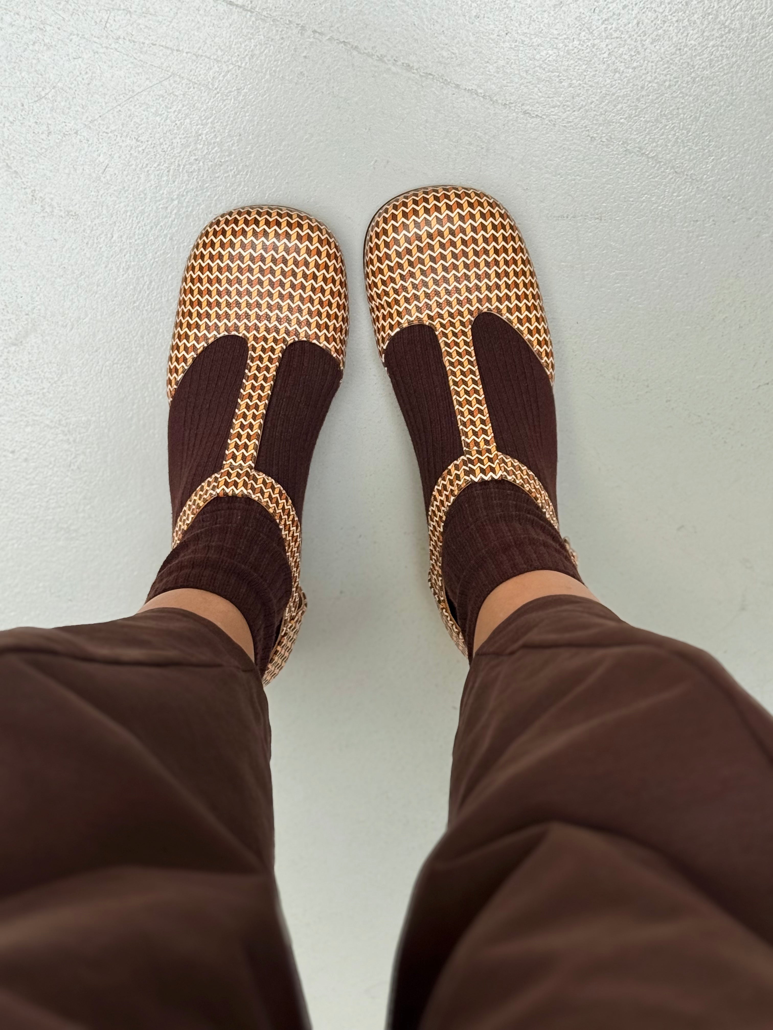 Image of Laos Kubic decollete t-bar in pelle stampata multicolore tacco 3.5cm t-bar lagattaconglistivali