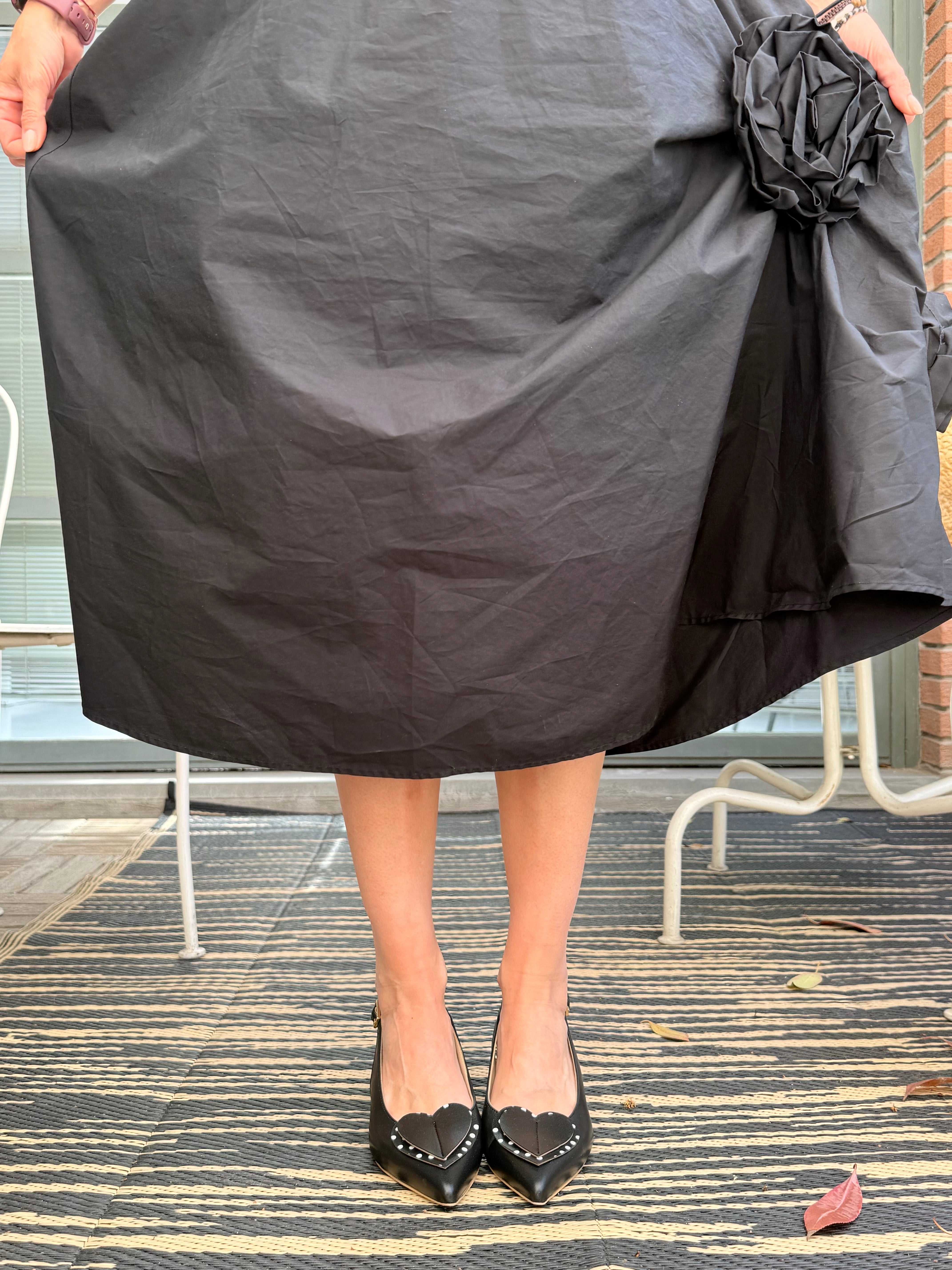 Image of Diana Black chanel in nappa nera tacco 5.5 artigianale pugliese