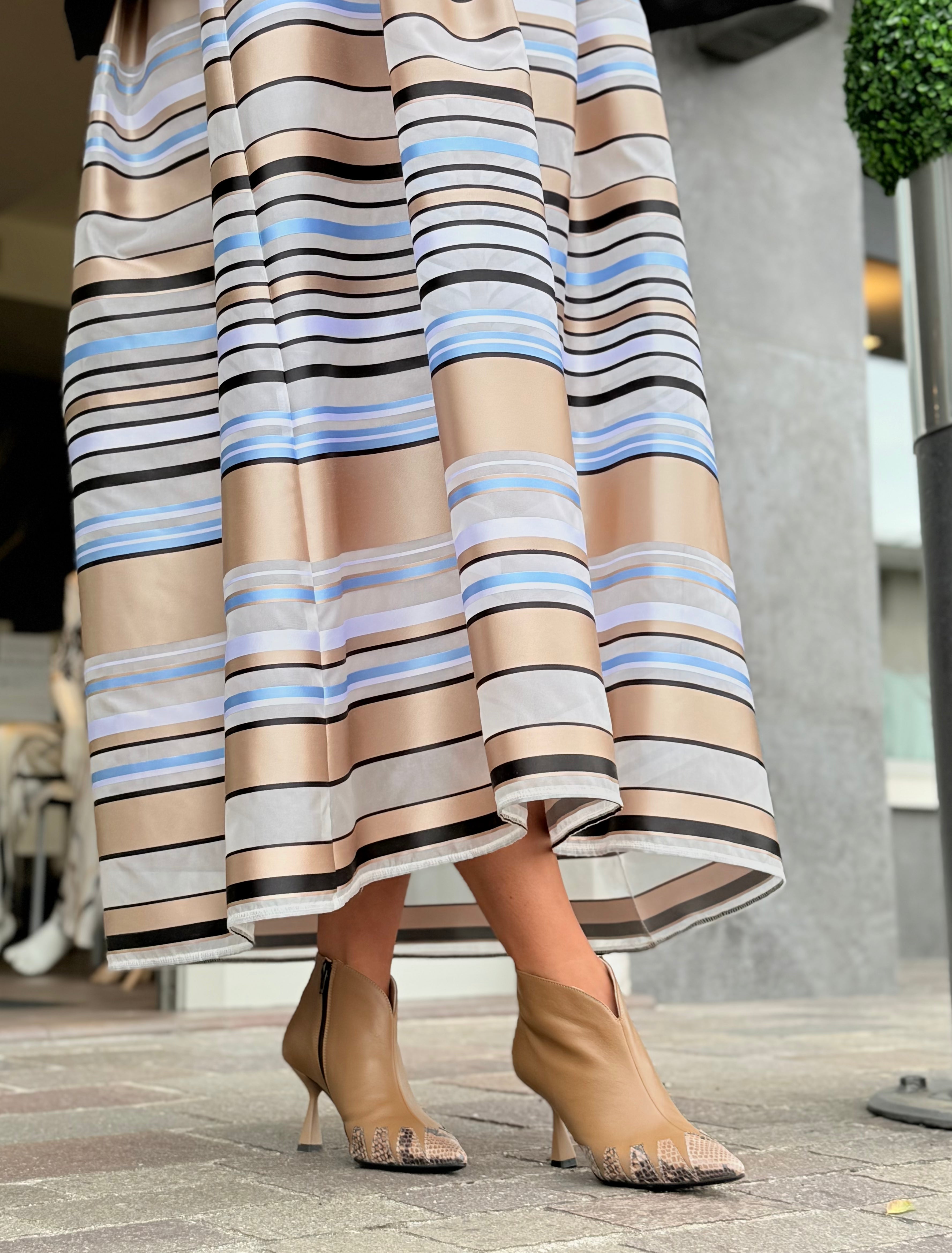 Image of Wilsis Hazel tronchetto in nappa nocciola tacco 8 - artigianale marchigiana