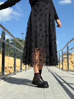 Image of Kola Black bebe t-bar in nappa nera artigianale marchigiana