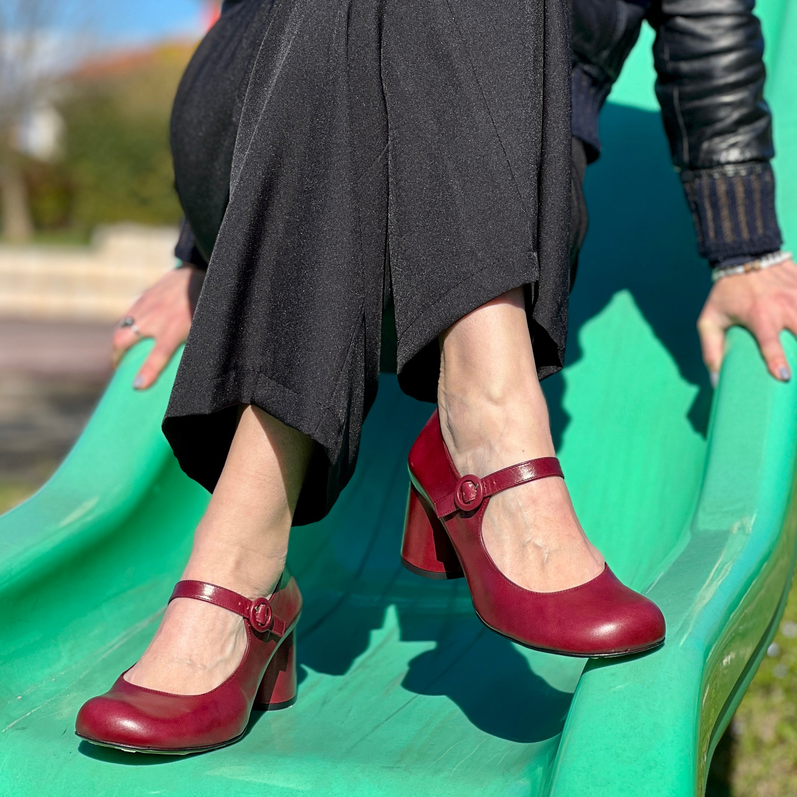 Samoa Merlot mary jane in pelle bordeaux tacco 6.5 lagattaconglistivali