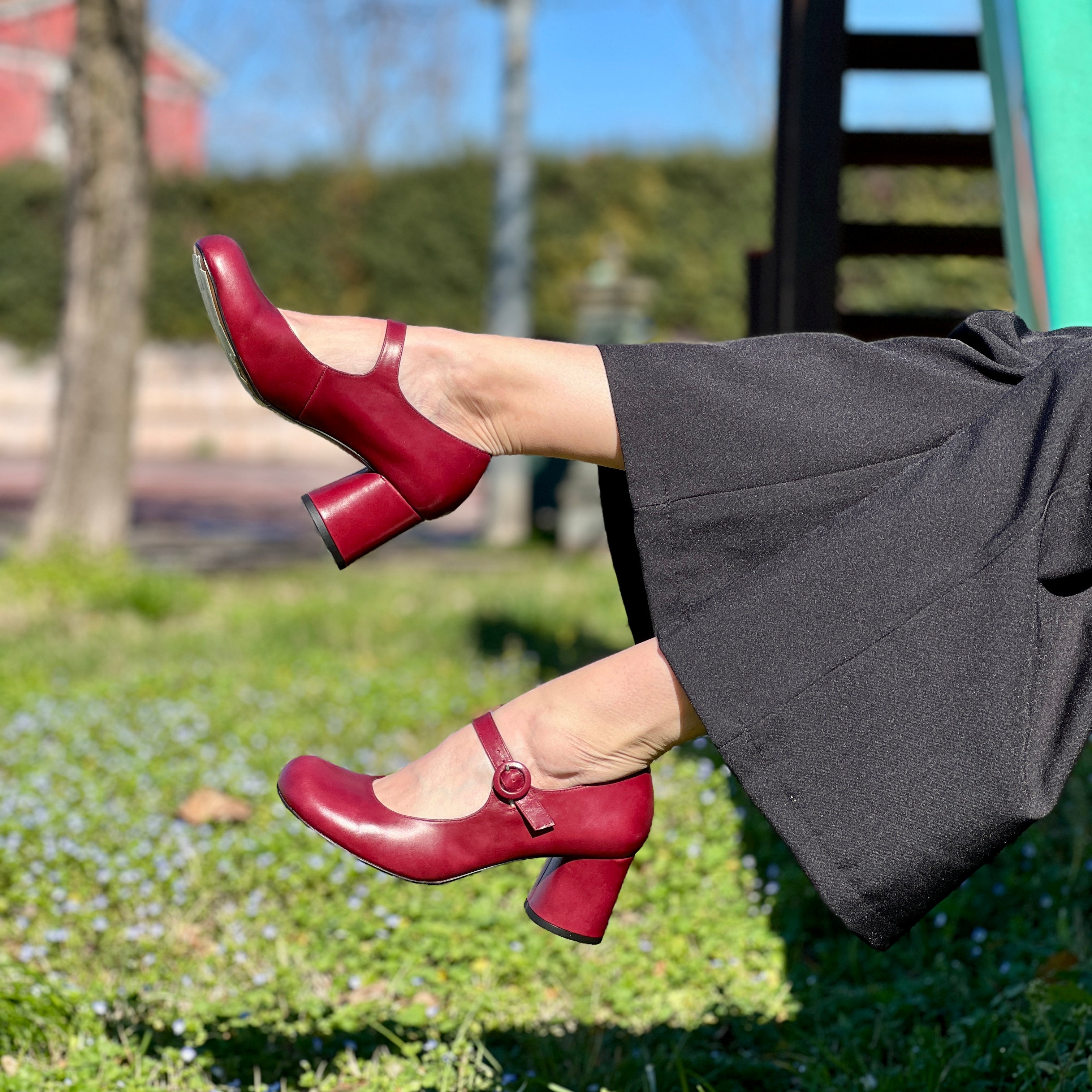 Samoa Merlot mary jane in pelle bordeaux tacco 6.5 lagattaconglistivali