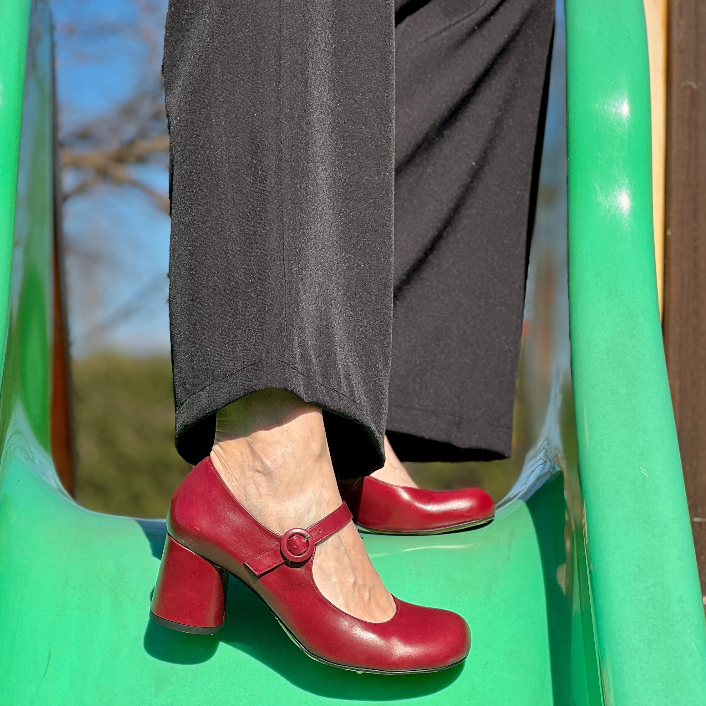 Samoa Merlot mary jane in pelle bordeaux tacco 6.5 lagattaconglistivali