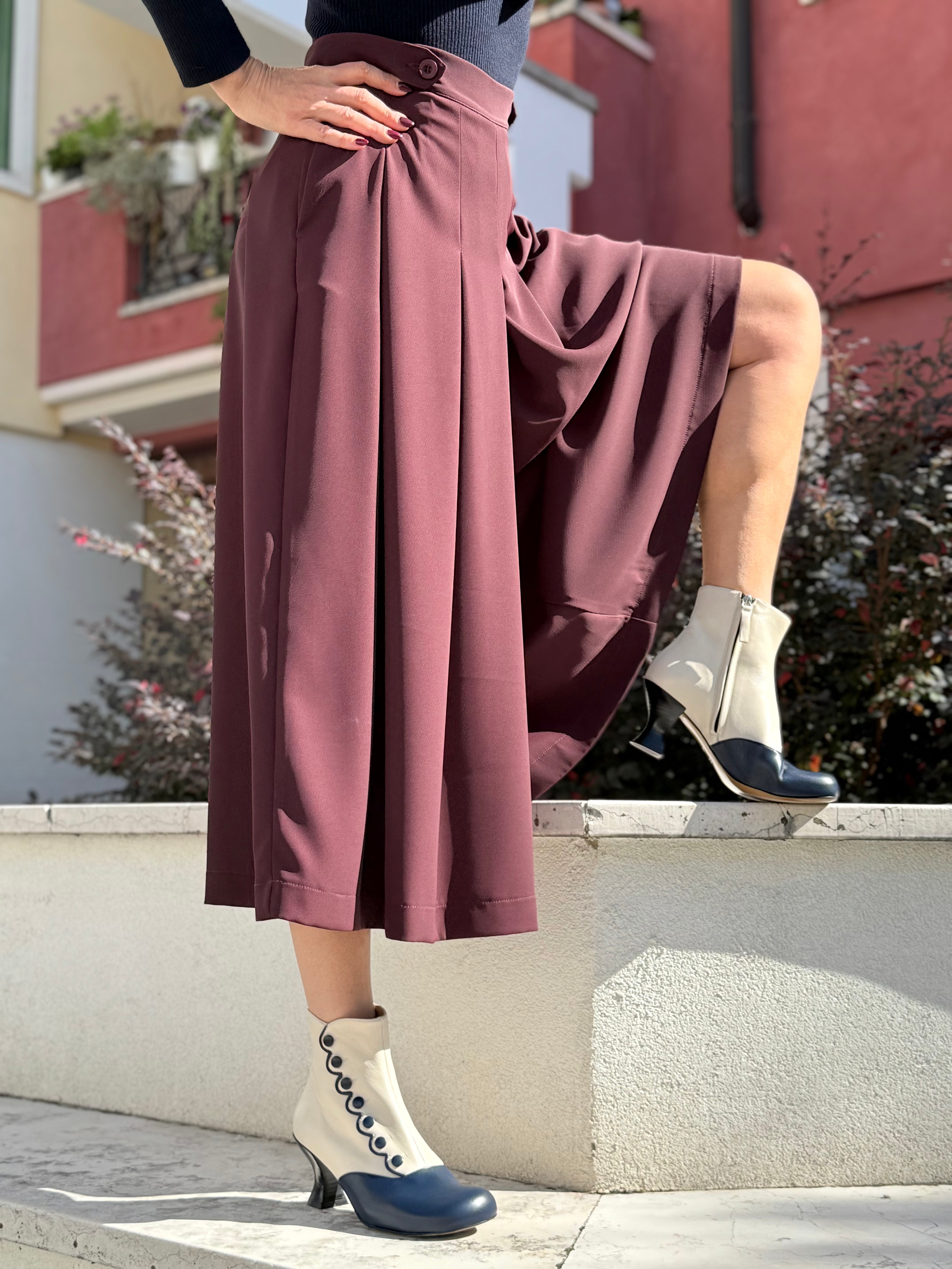 MaryPoppins Cream tronchetto stile vintage in pelle blu e panna artigianale Lagattaconglistivali