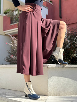 Image of MaryPoppins Cream tronchetto stile vintage in pelle blu e panna artigianale Lagattaconglistivali