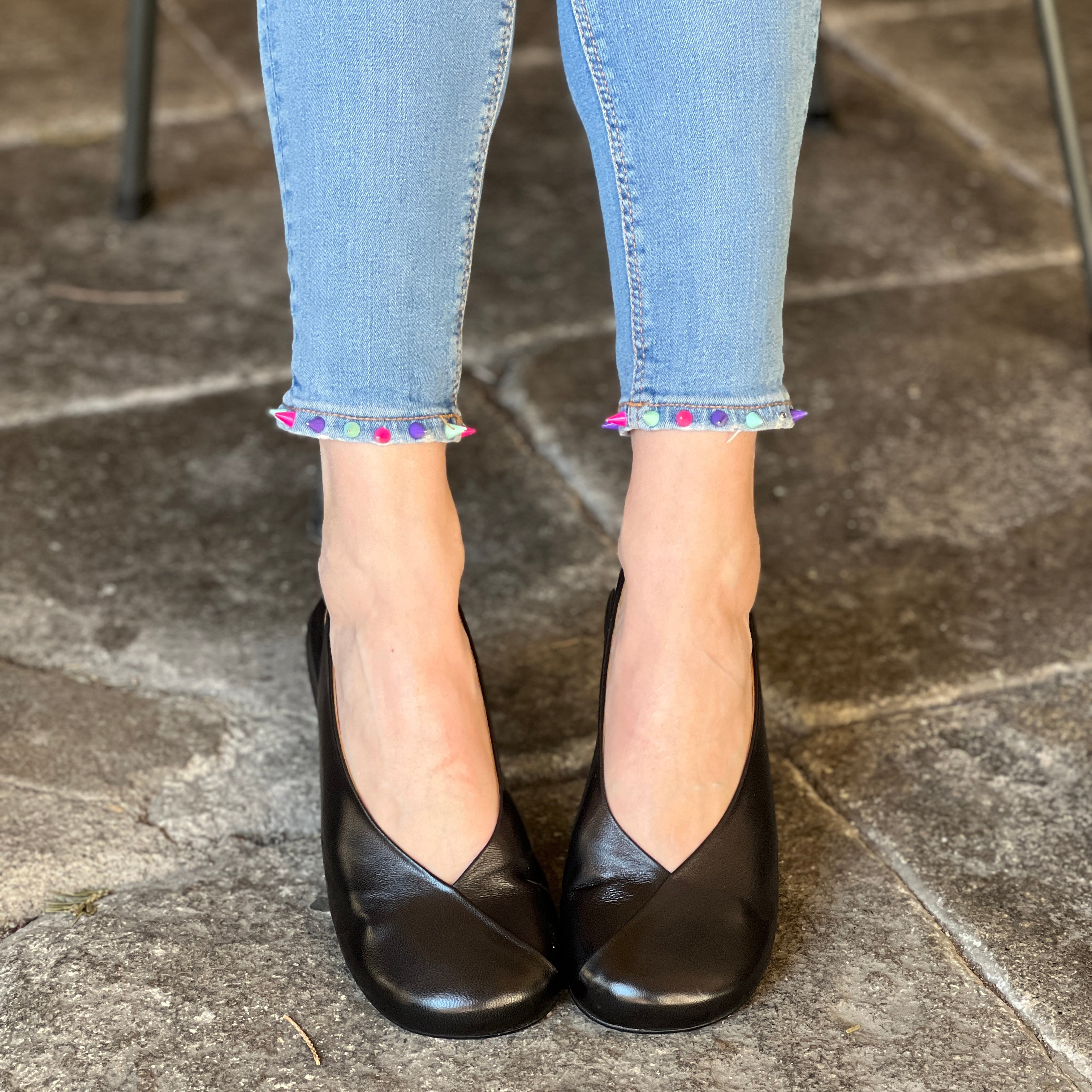 Image of Kenya Black chanel in nappa nera tacco 1.5 artigianale lagattaconglisitvali