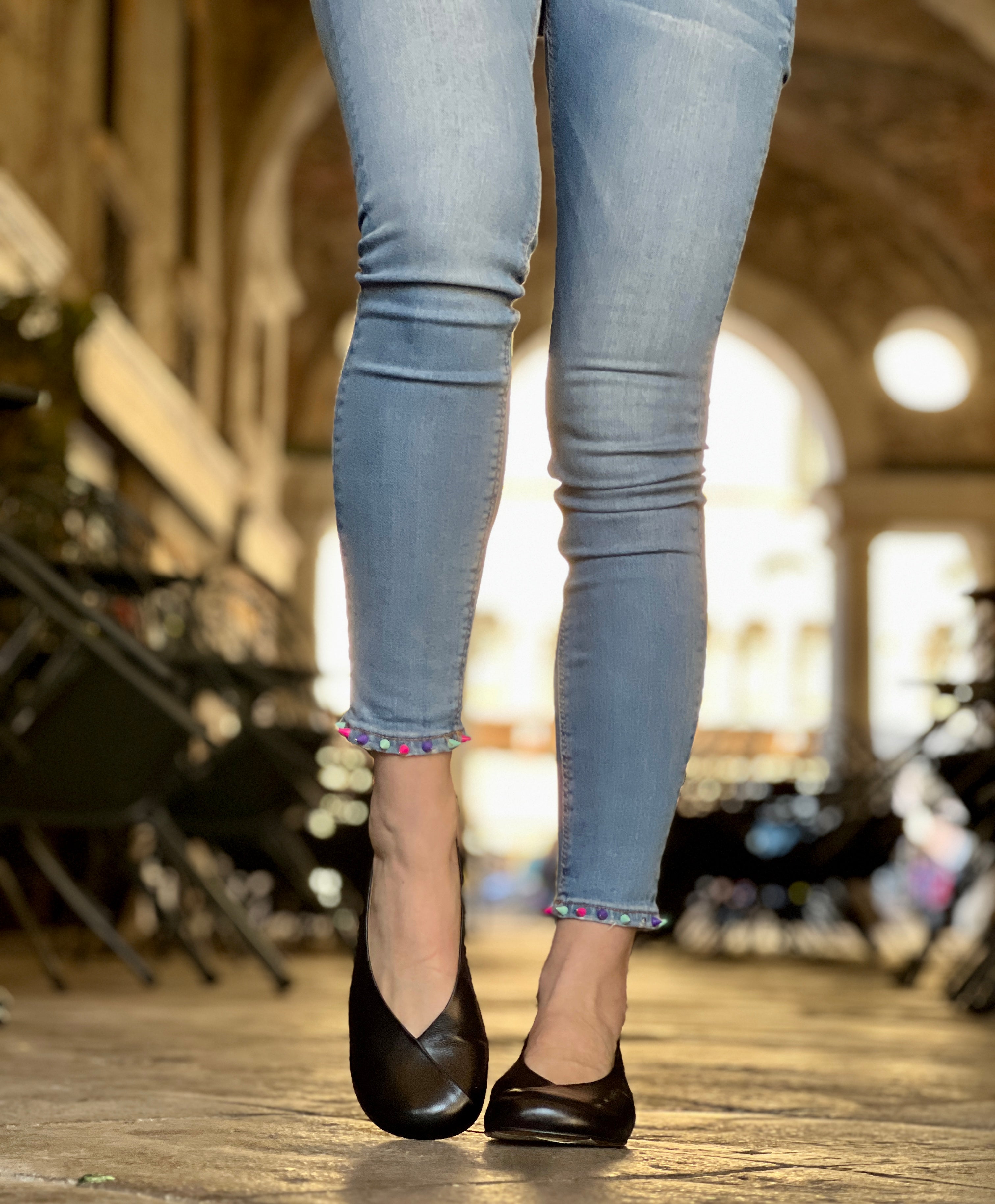 Image of Kenya Black chanel in nappa nera tacco 1.5 artigianale lagattaconglisitvali