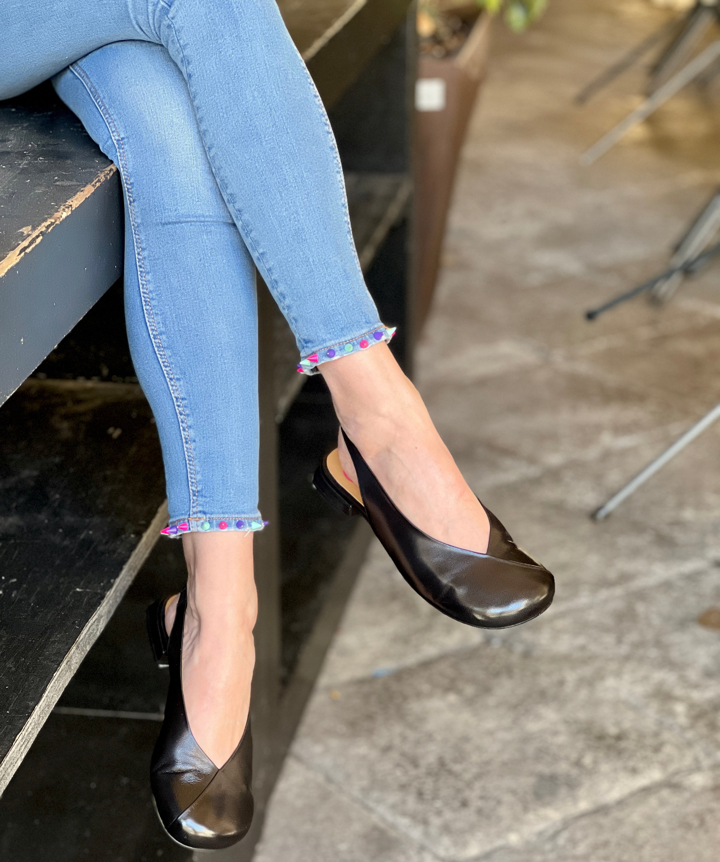 Image of Kenya Black chanel in nappa nera tacco 1.5 artigianale lagattaconglisitvali