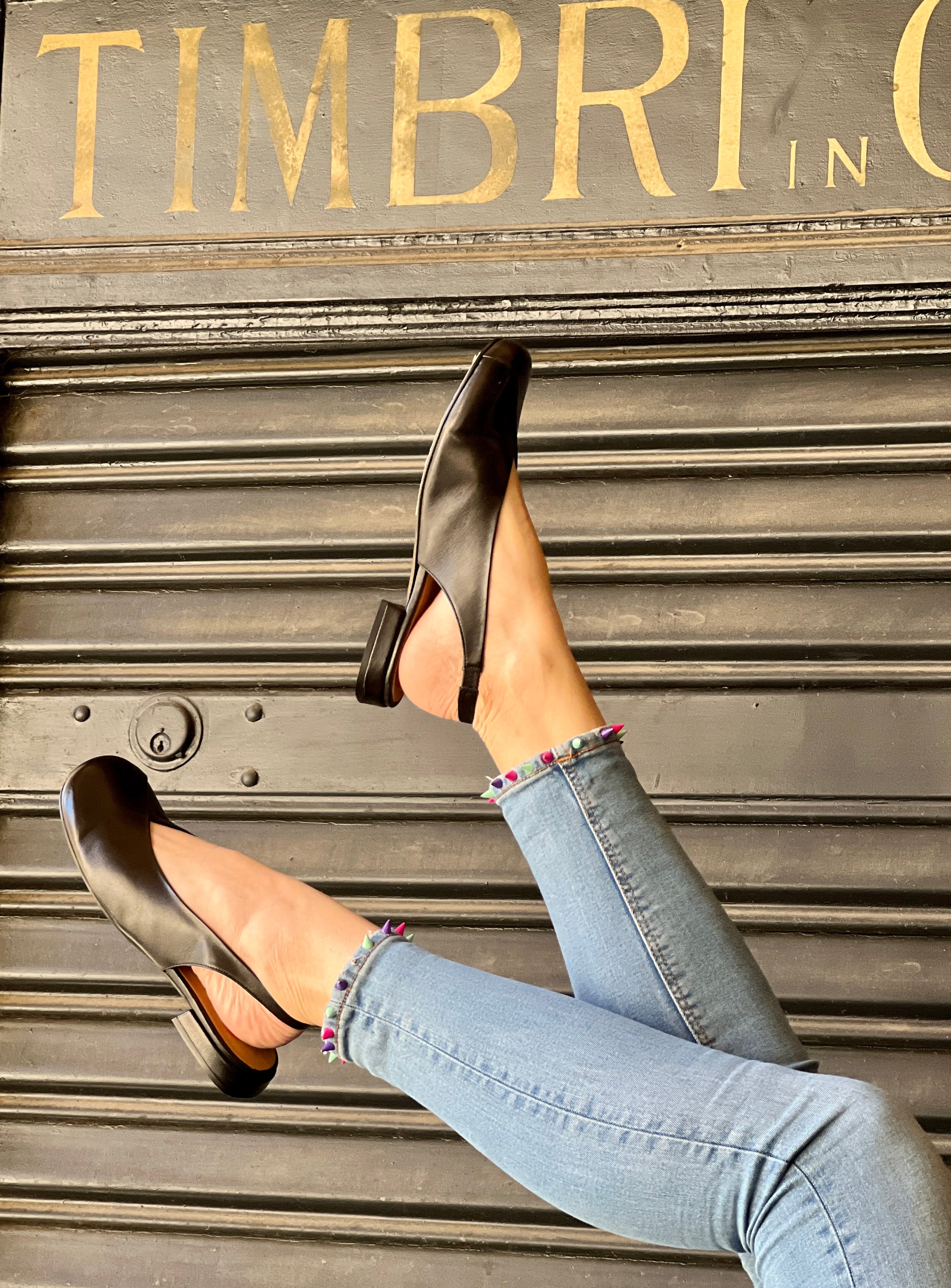 Image of Kenya Black chanel in nappa nera tacco 1.5 artigianale lagattaconglisitvali