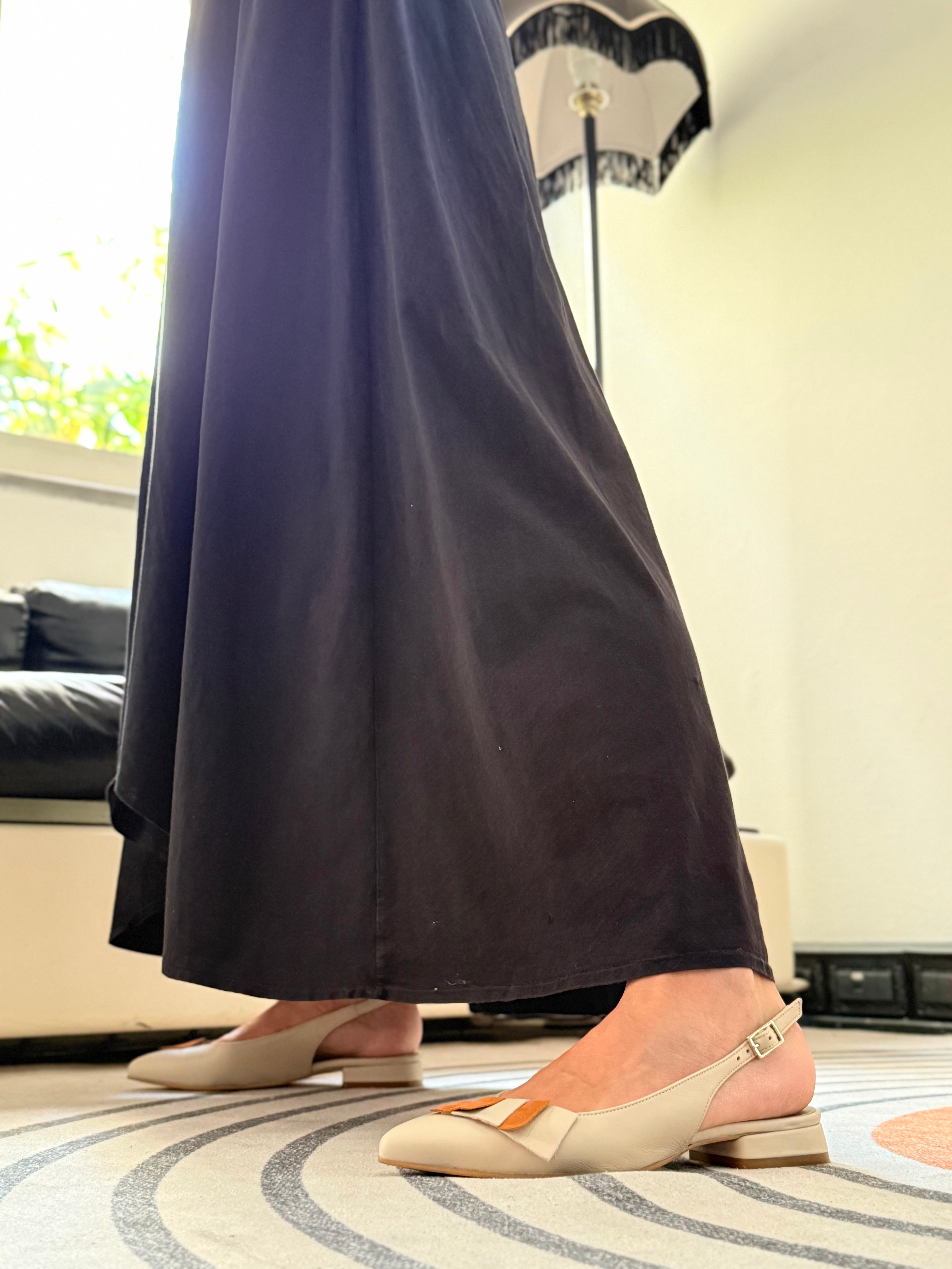 Image of Mopi chanel in nappa beige tacco 2 artigianale pugliese