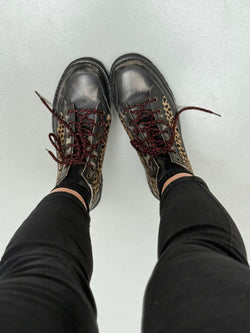 Image of Stelvio Pony Black sneakers in vitello abrasivato e cavallino artigianale toscana