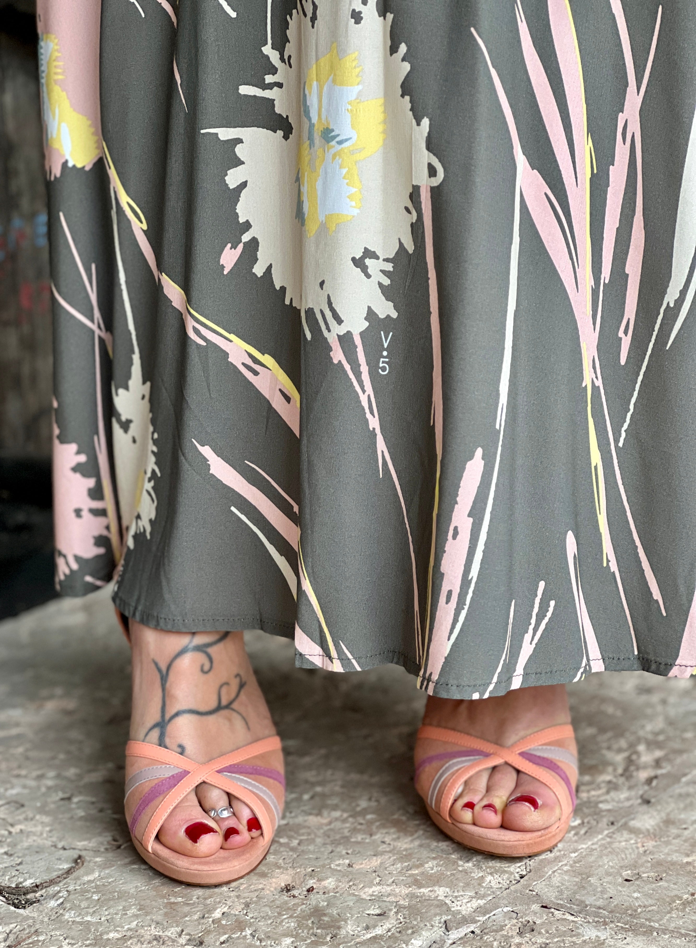 Minnie Rose sandalo in pelle e camoscio color rosa tacco 7 artigianale toscano