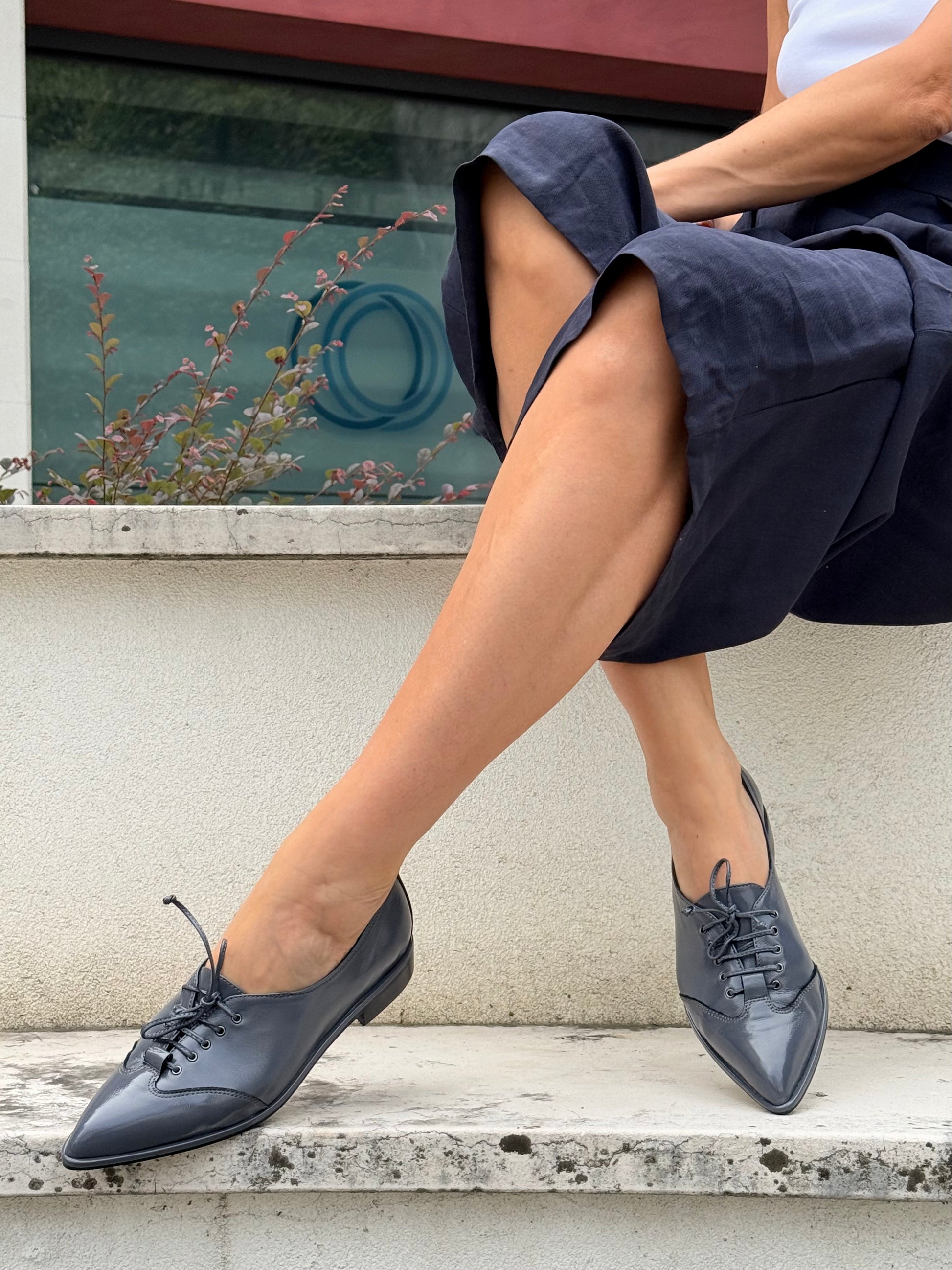 Arrow Grey scarpa bassa in harrods grigio tacco 2 artigianale marchigiana