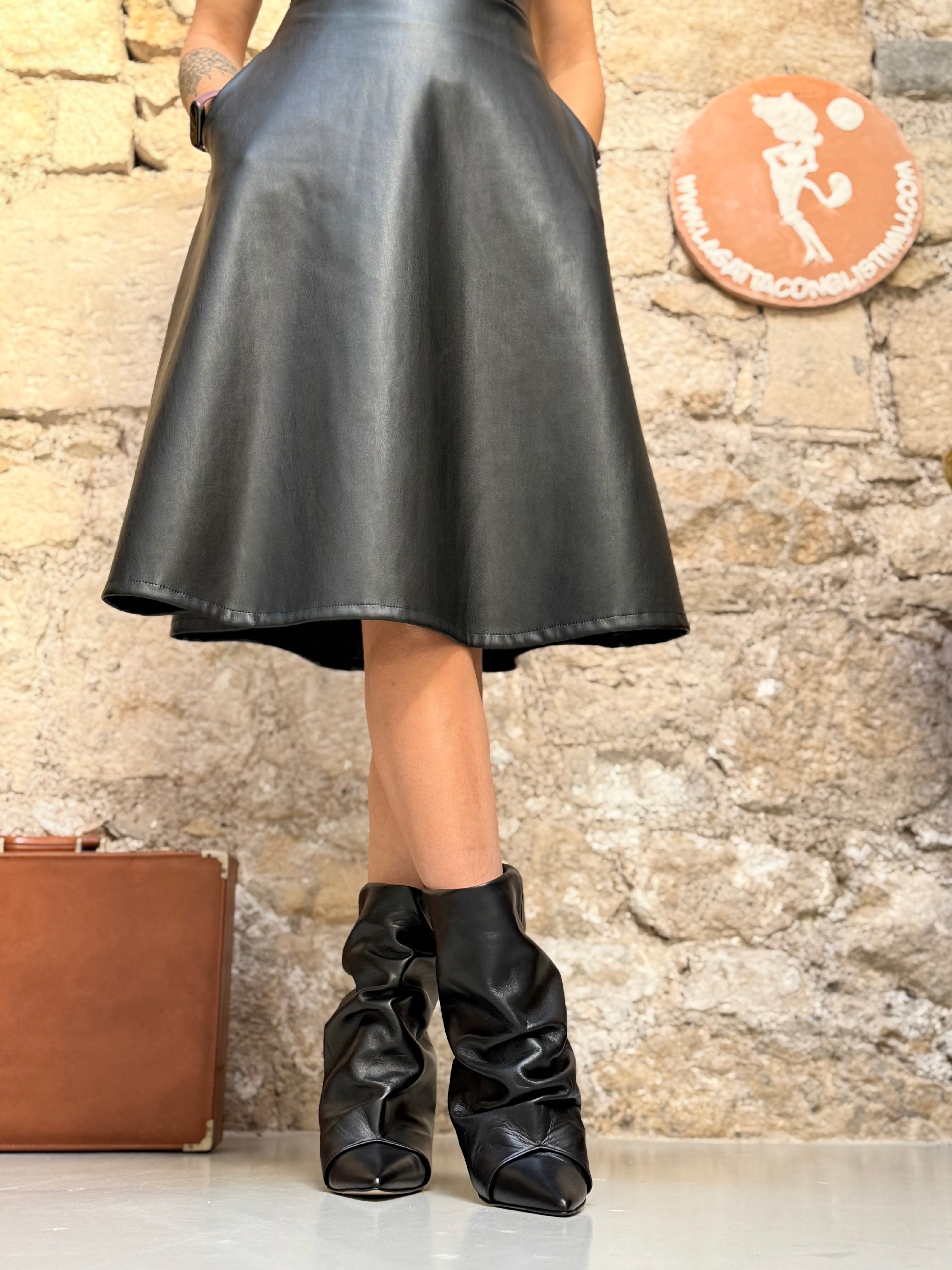 Vendome Black stivaletto in nappa bera tacco 6 artigianale marchigiana