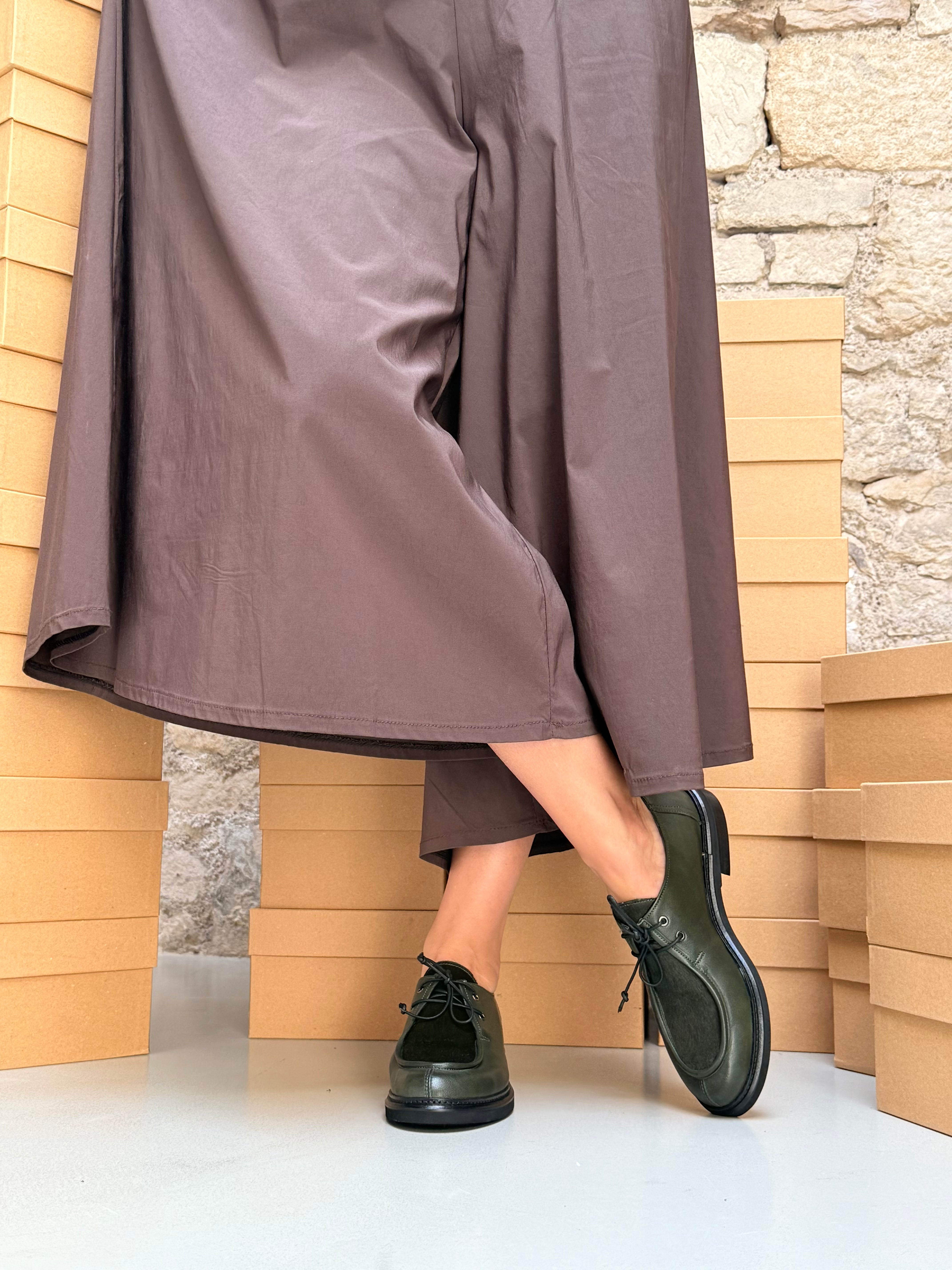 Image of Office Green ingegnere in nappa verde e cavallino - tacco 3 cm artigianale marchigiana