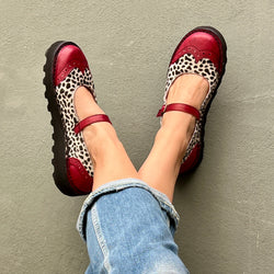 Image of Fisima Pony Red scarpa bassa in cavallino e pelle suola vibram artigianale toscana
