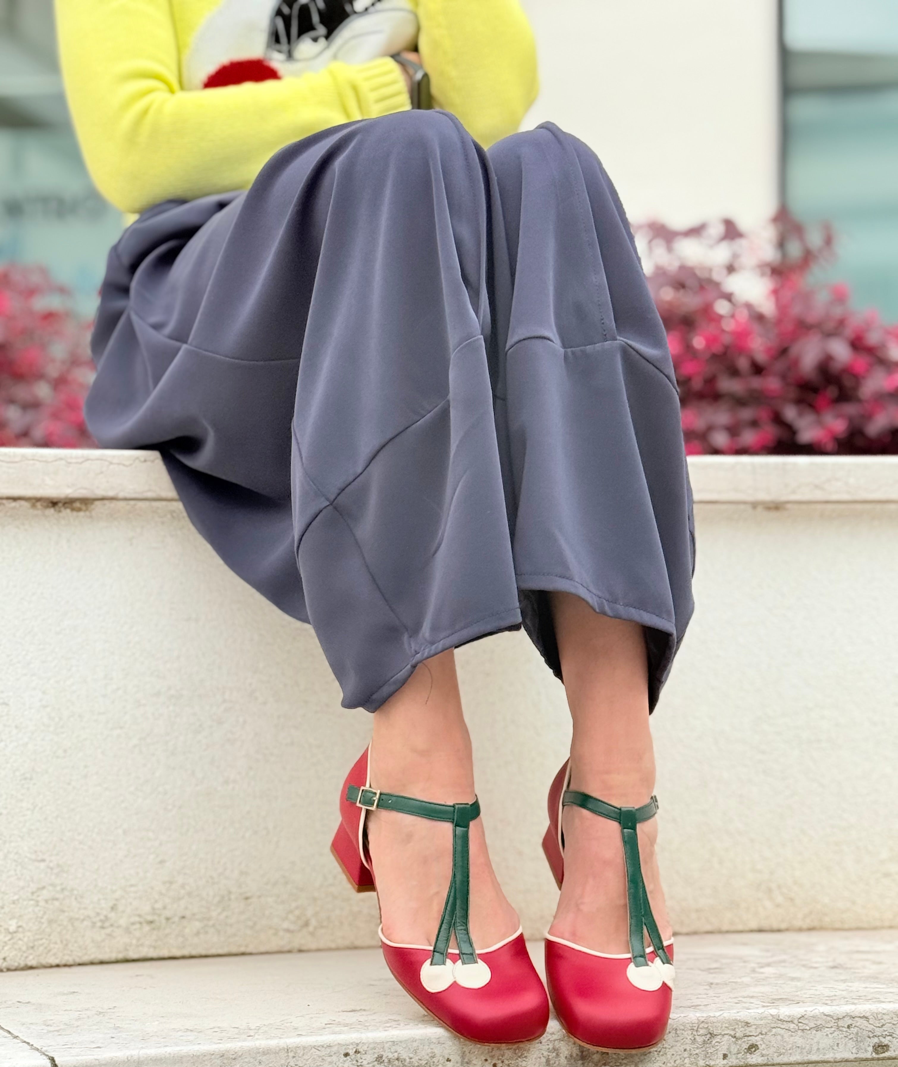 Image of Maraska Red d'orsay in nappa rossa aperta ai lati tacco 3 cm artigianale marchigiana