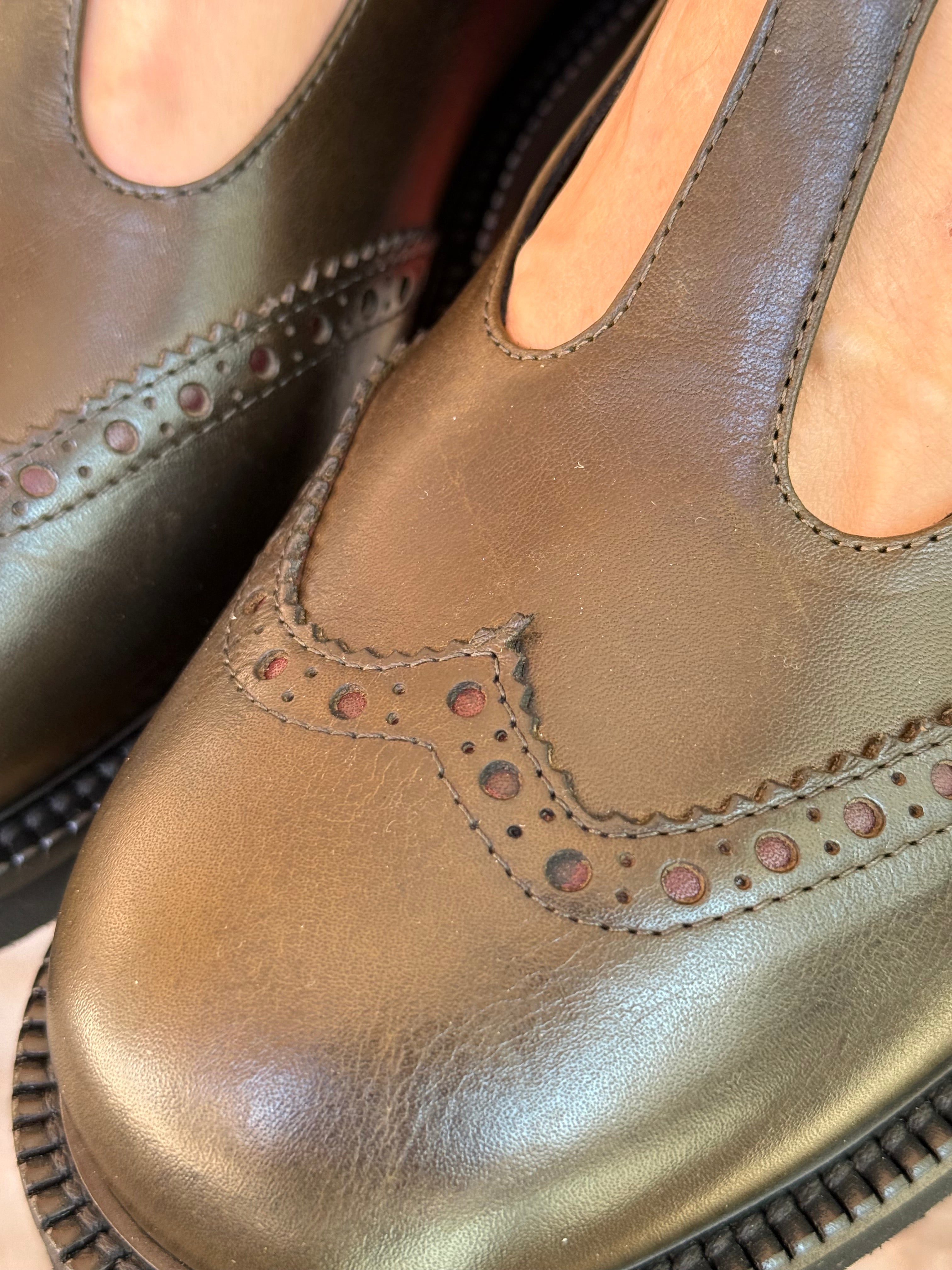Image of Argo Mili scarpa bassa in nappa verde militare artigianale marchigiana