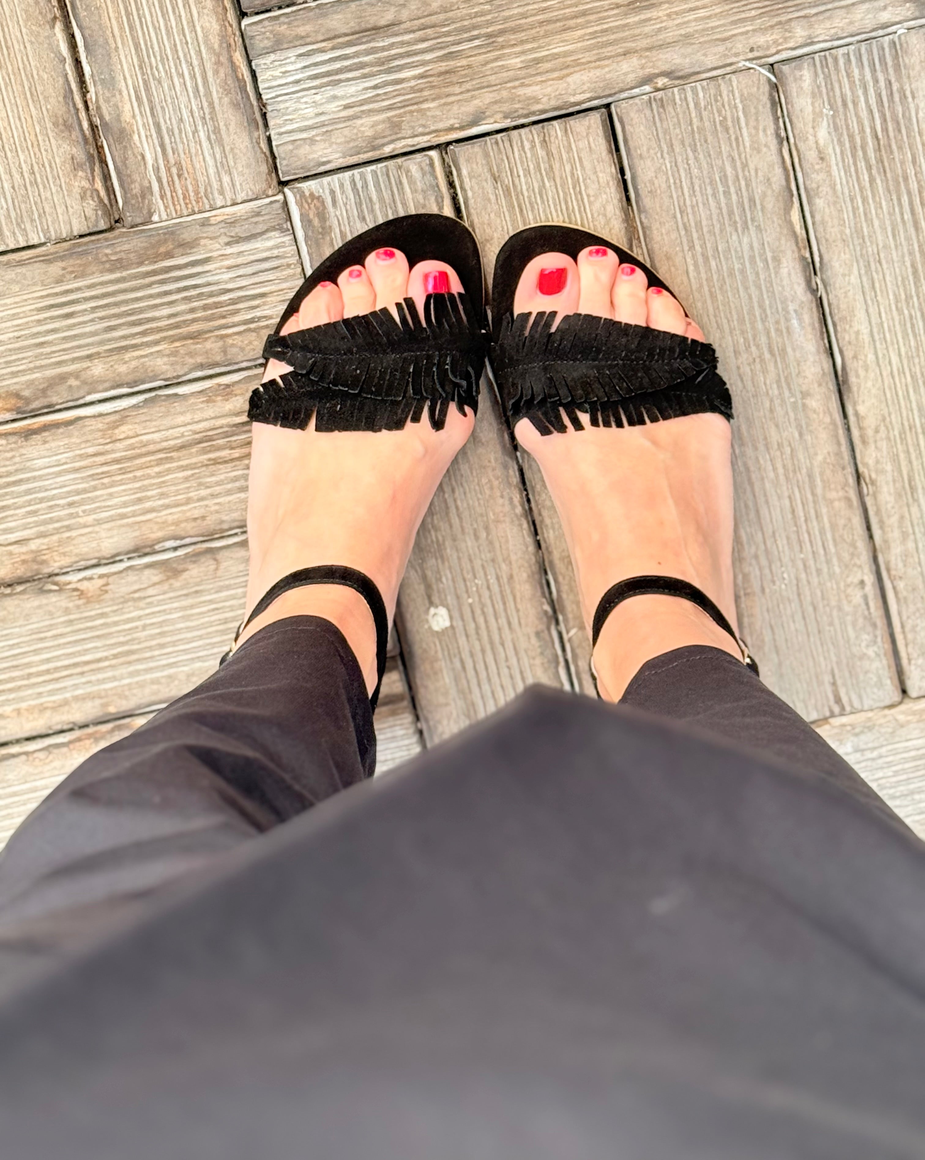 Image of Sioux Black sandalo basso in camoscio nero tacco 1 cm lavorazione pugliese