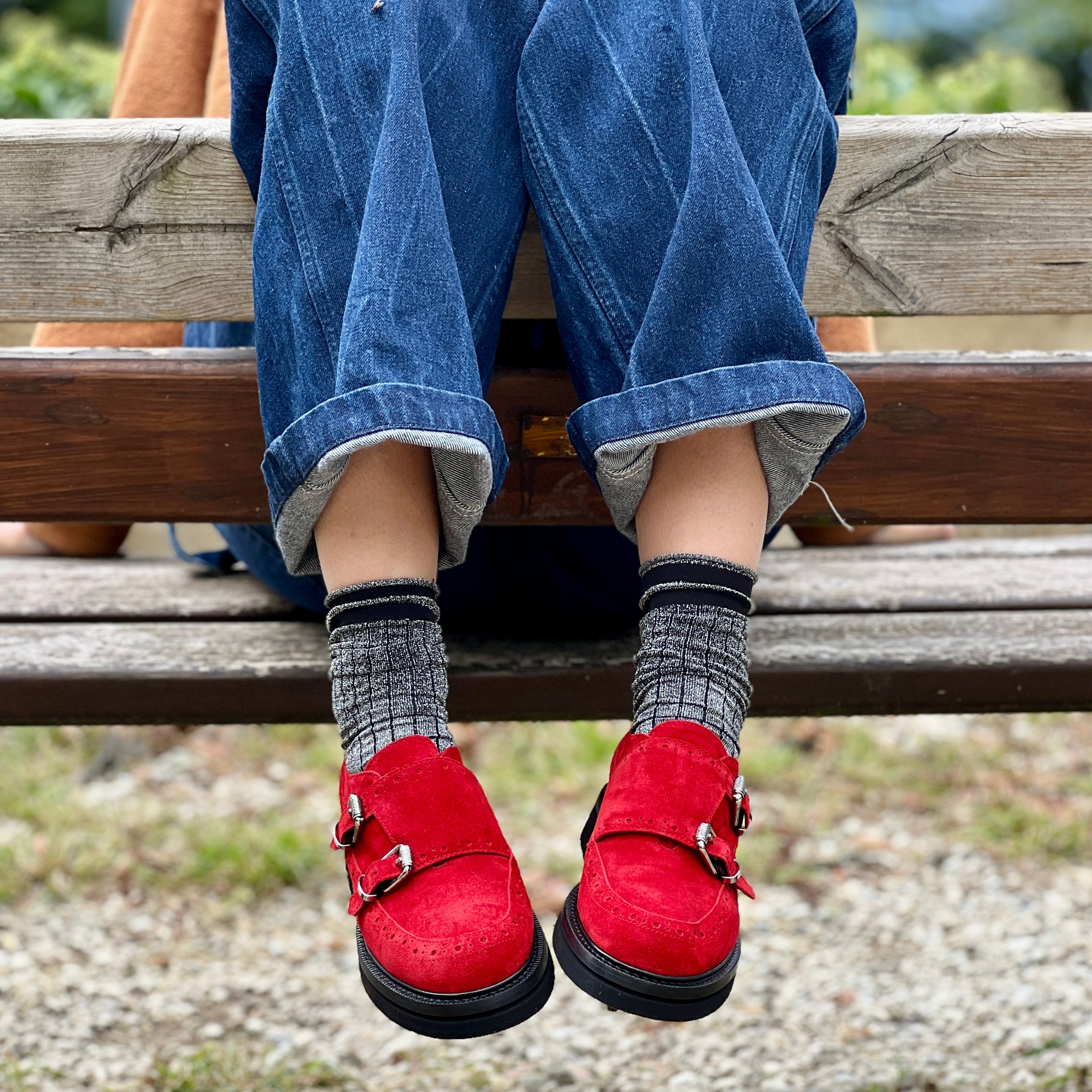 Image of Gordon Red Mocassino in camoscio rosso artigianale marchigiana