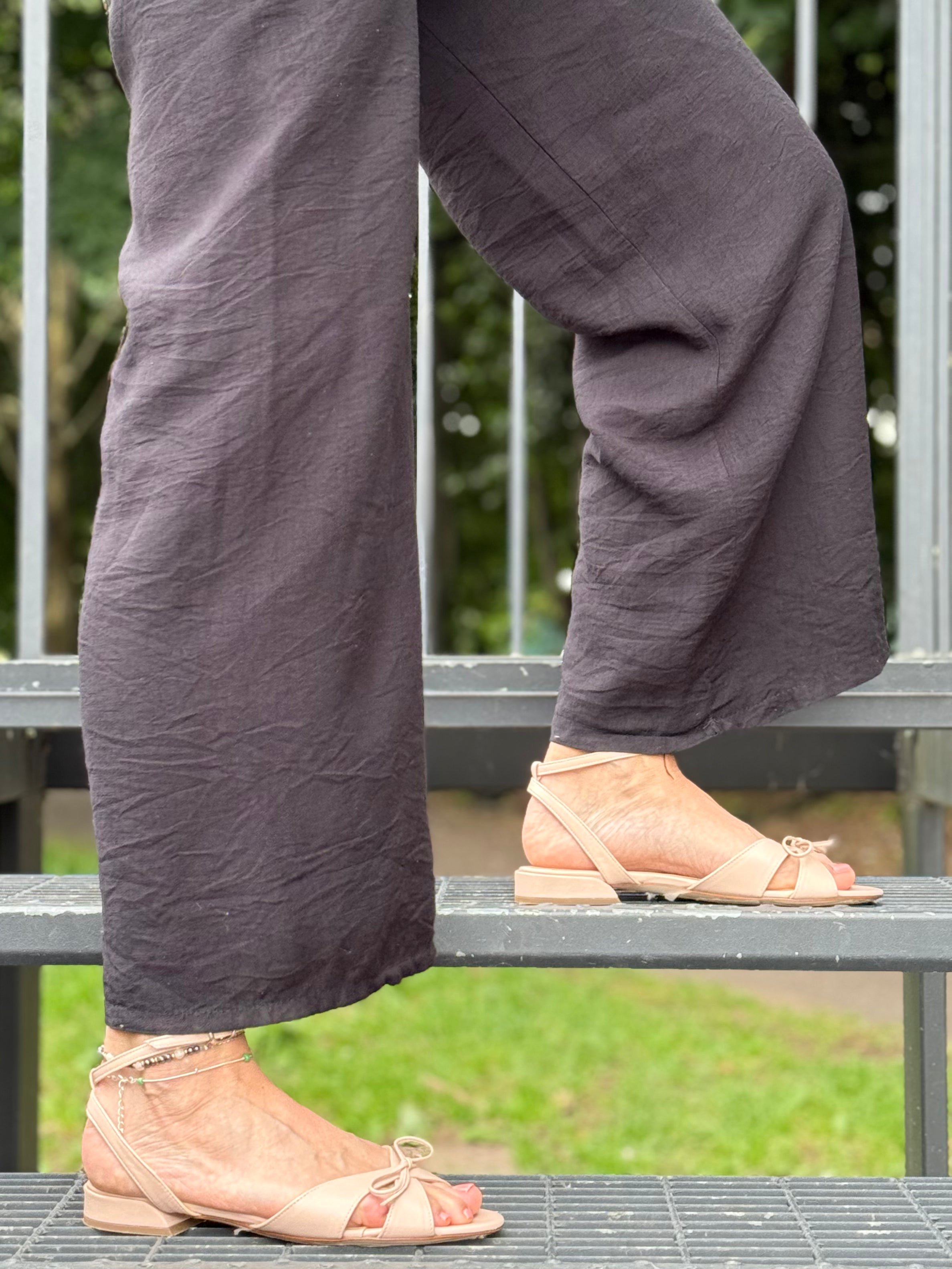 Image of Topgun Nude sandalo in nappa color nude tacco 2 artigianale toscano