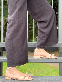 Image of Topgun Nude sandalo in nappa color nude tacco 2 artigianale toscano