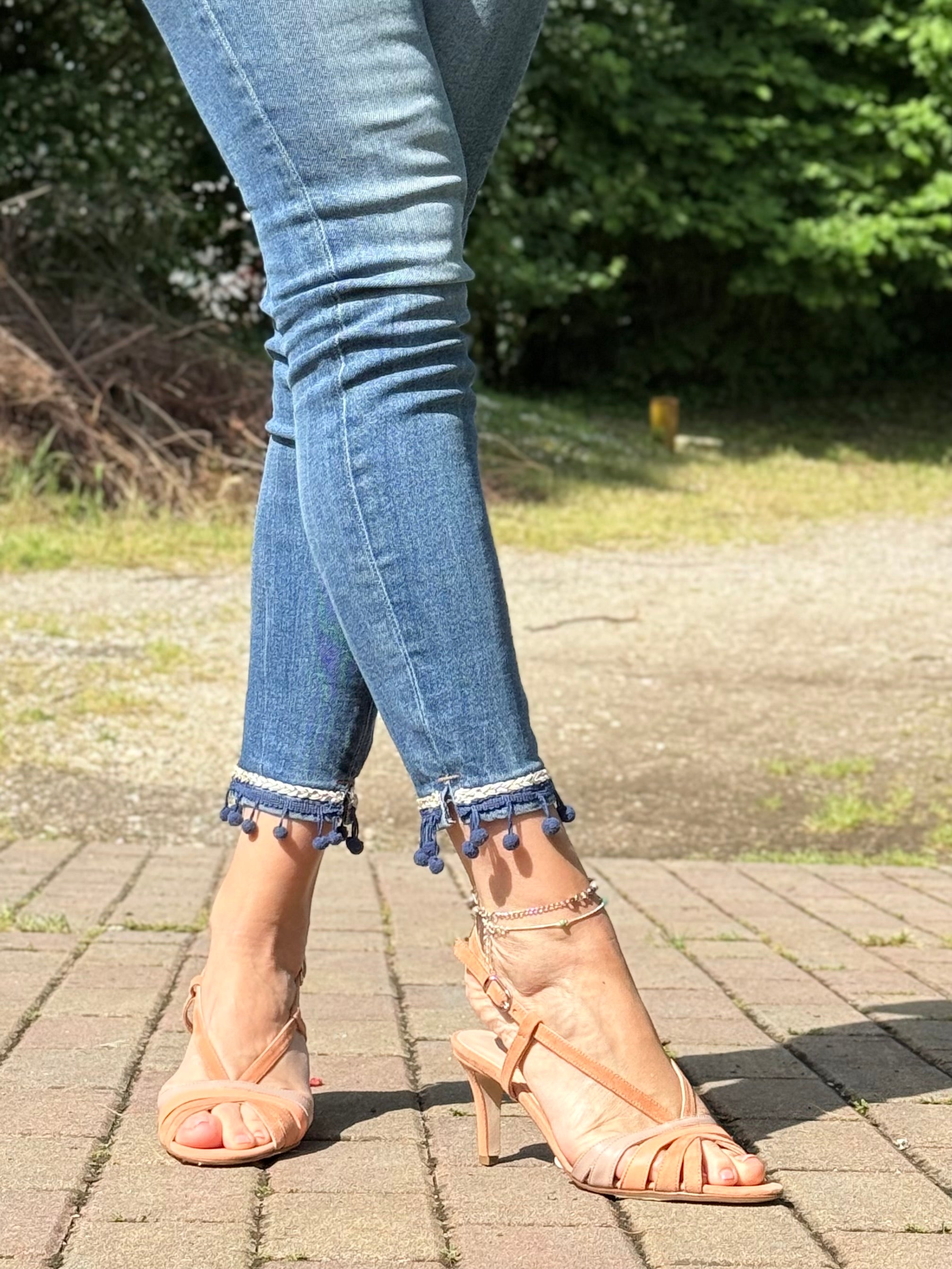 Image of Penta Rose sandalo chanel in camoscio rosa tacco 7 artigianale toscana