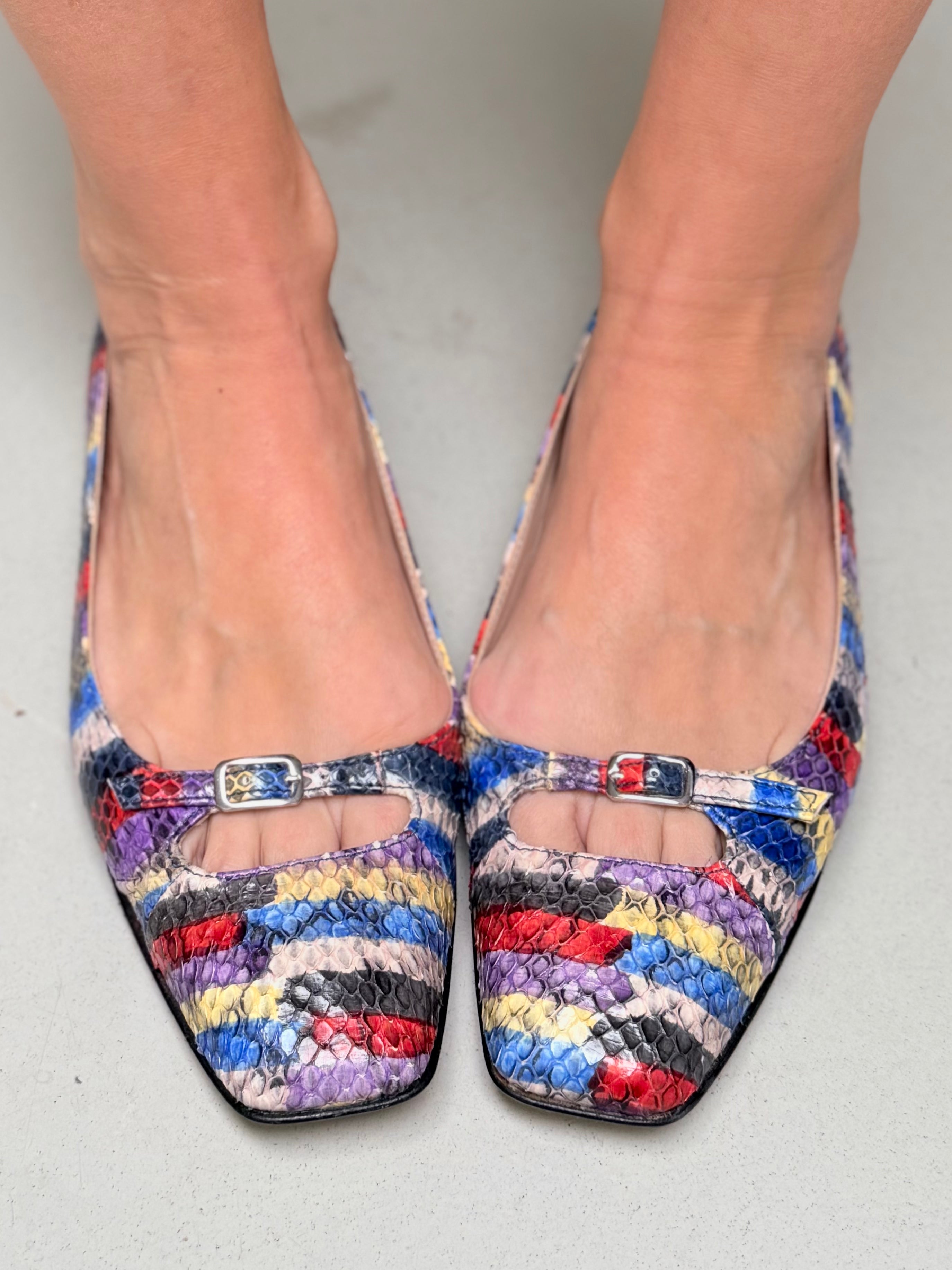 Image of Tutù Multi ballerina in pelle elaphe tacco 1 cm lavorazione artigianale marchigiano