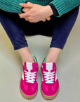 City Pink sneaker in tela e camoscio fucsia stile anni 70