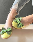 Tuba Lemon ballerina con fiocco in nappa lime e extra flessibile