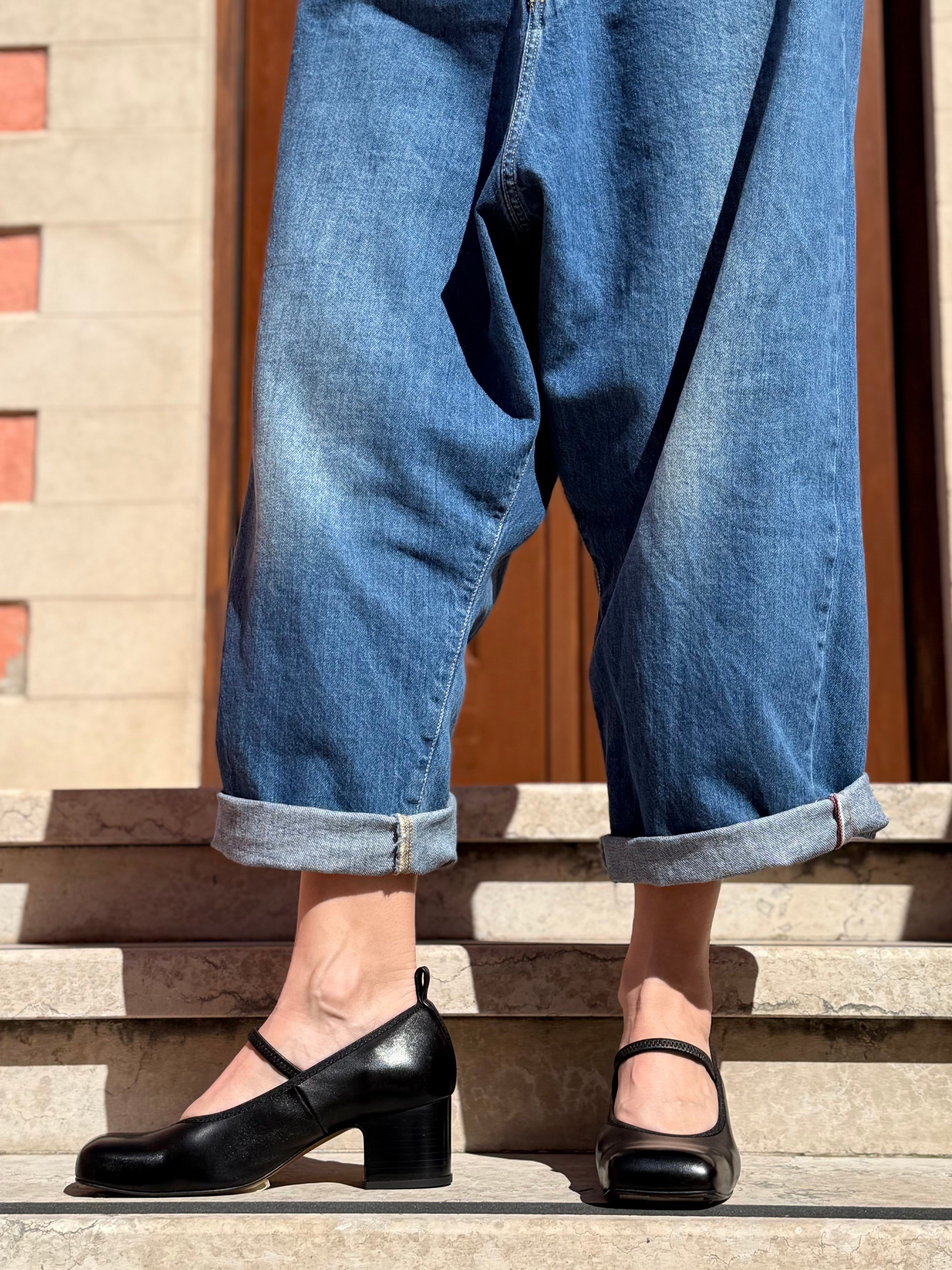 Image of Kyoto Black decolletee con elastico in nappa nera - tacco 5 - lagattaconglistivali