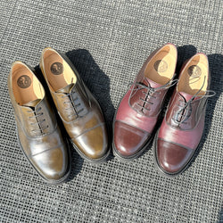 Image of Bogart Moro scarpa bassa allacciata in nappa marrone e bordeaux artigianale marchigiana